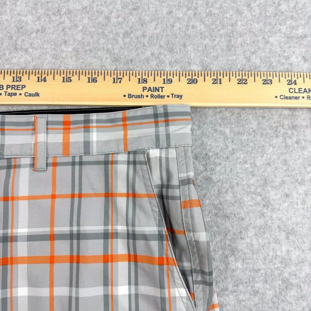Op Shorts Mens 38 Gray Plaid Microfiber Chino OPFLEX 4 Way Stretch Beach 40x6